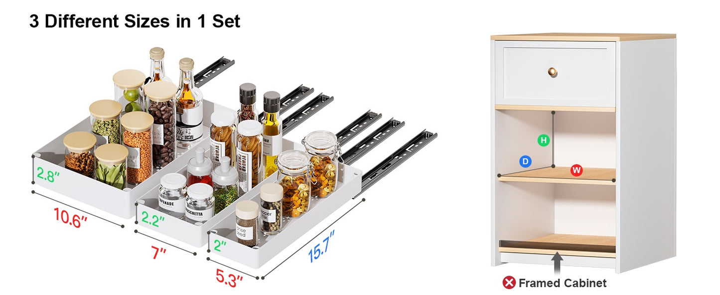 3 Piece Pull Out Cabinet Organizer