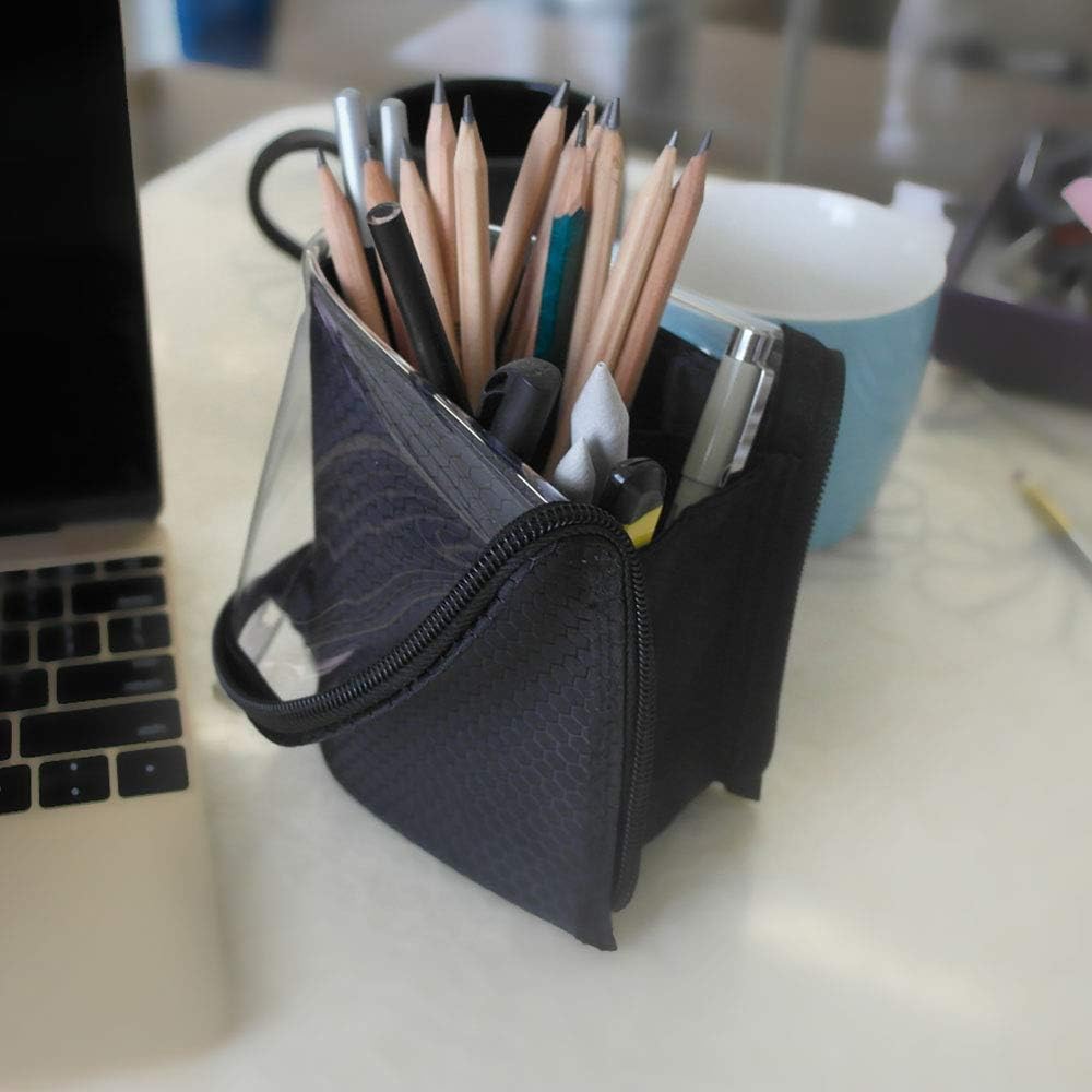 Travel Makeup Brush Holder – Stand-Up Organizer Bag, Black