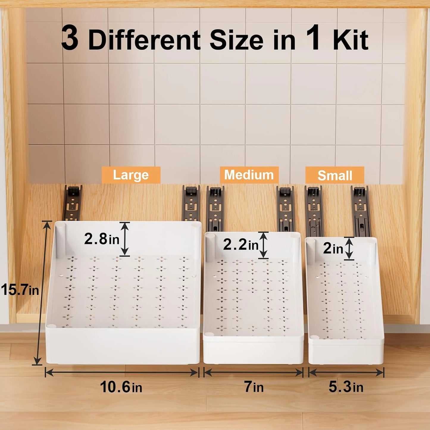 3 Piece Pull Out Cabinet Organizer