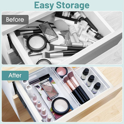 Acrylic Clear Drawer Organiser Set, 25 Pieces (4 Sizes)