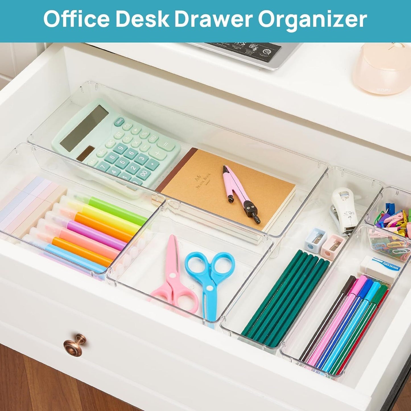 Acrylic Clear Drawer Organiser Set, 25 Pieces (4 Sizes)