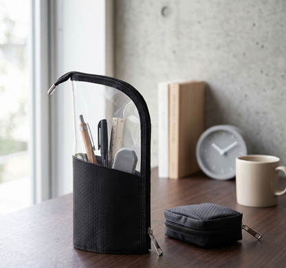 Travel Makeup Brush Holder – Stand-Up Organizer Bag, Black
