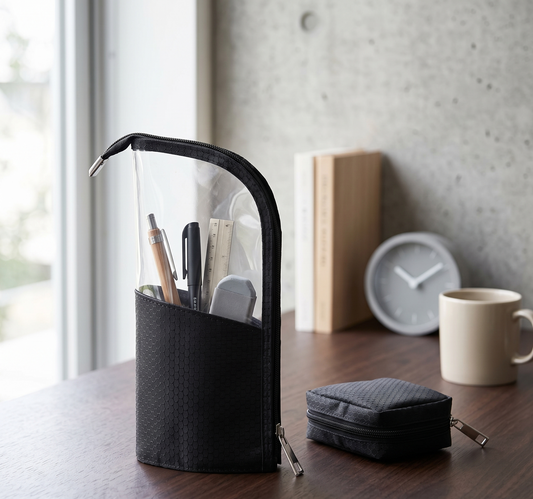 Travel Makeup Brush Holder – Stand-Up Organizer Bag, Black