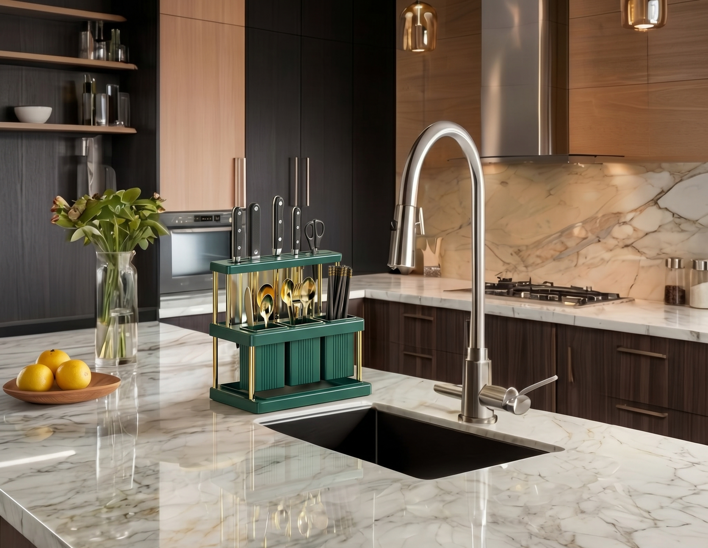 Elevated Kitchen Organizer Stand