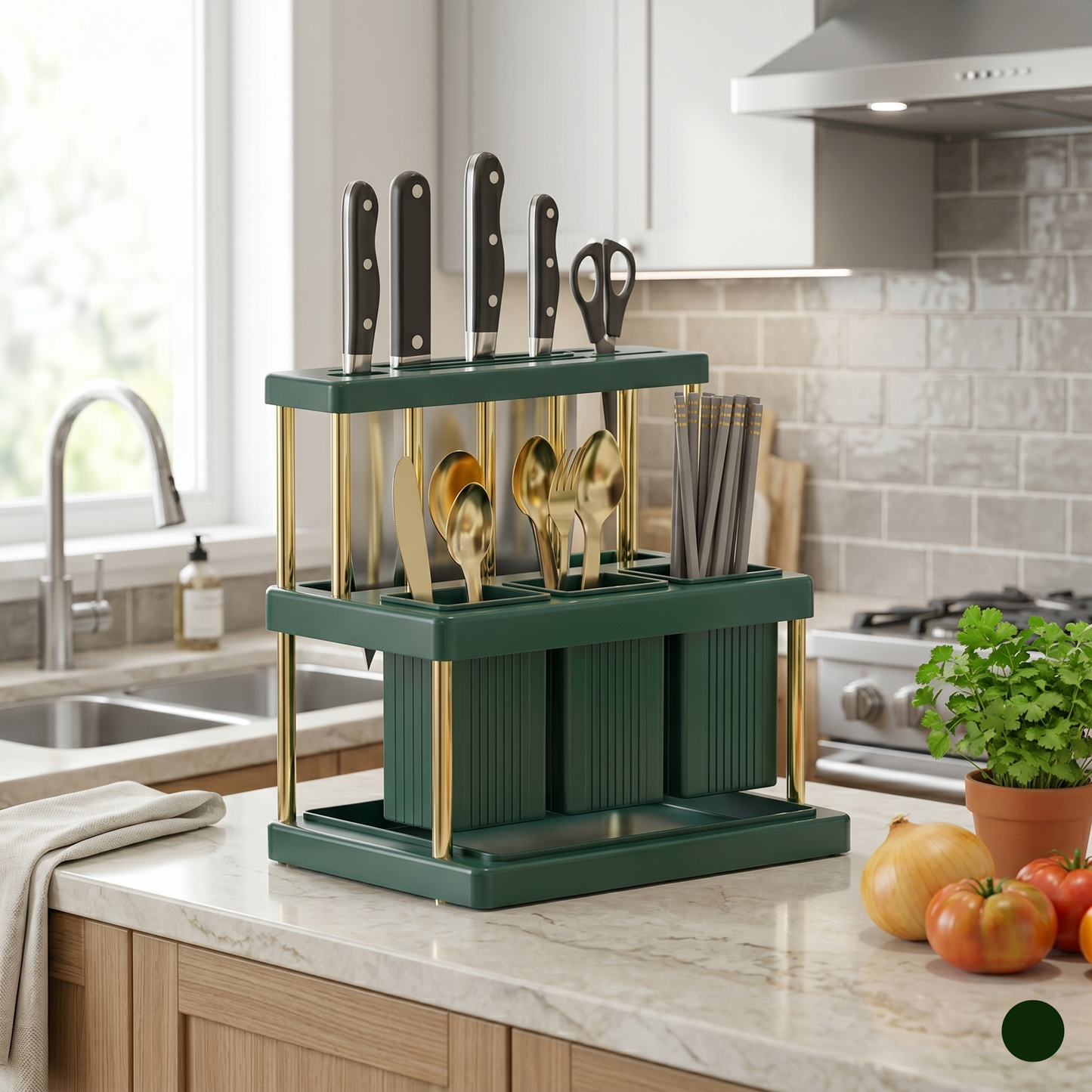 Elevated Kitchen Organizer Stand
