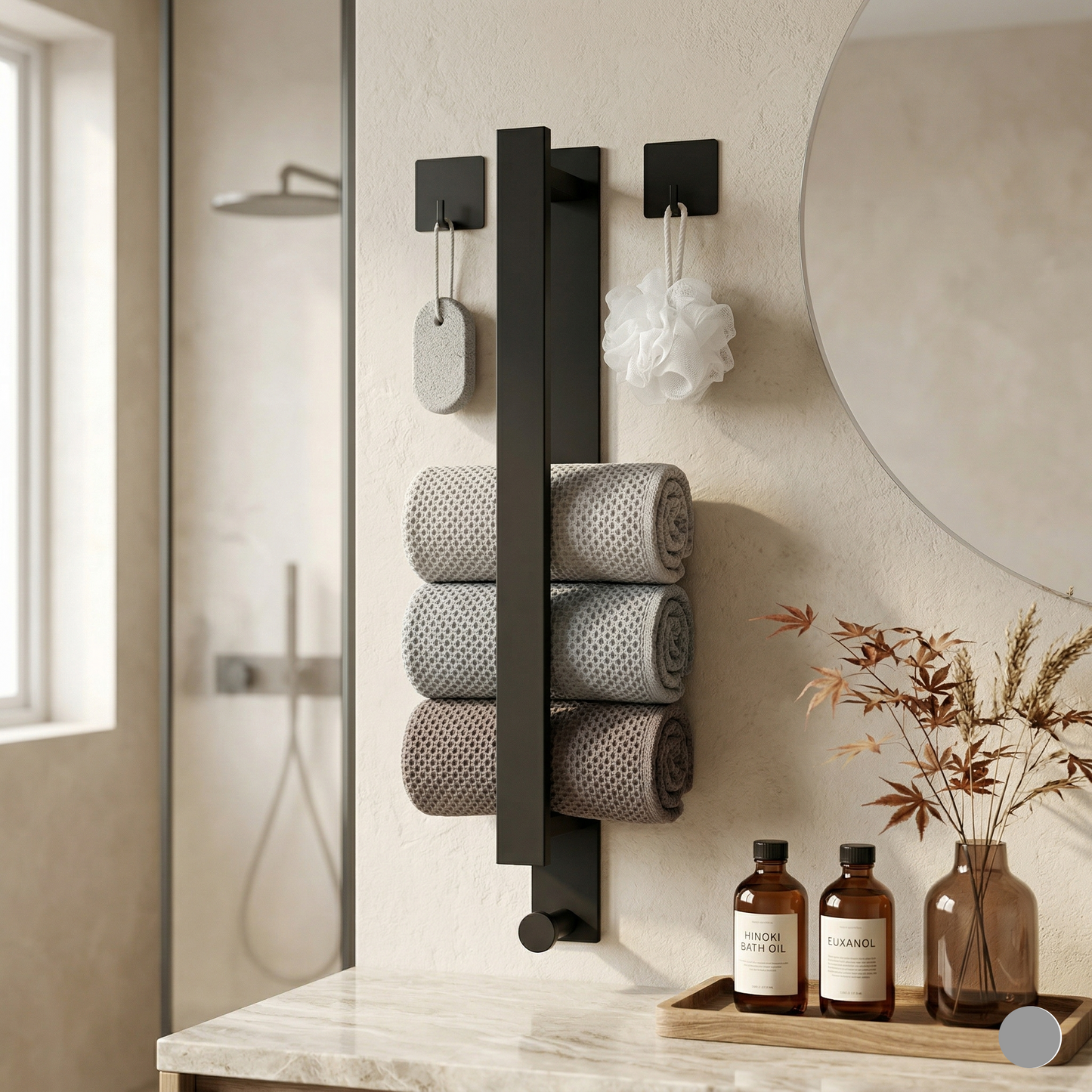 Minimal Wall-Mounted Towel Organizer