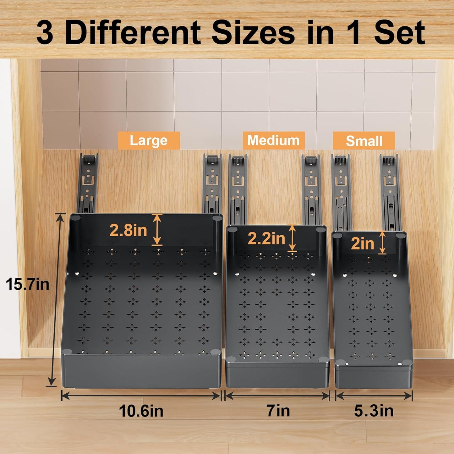 3 Piece Pull Out Cabinet Organizer